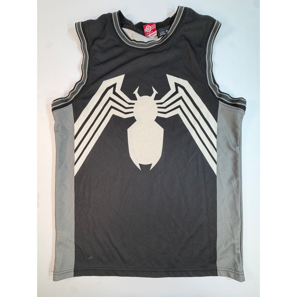 Marvel Venom Jersey Tank Top Mad Engine Black Grey Spider Logo Mens Medium